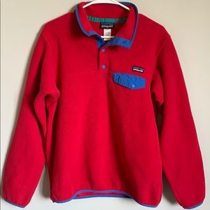 Red and blue Patagonia sweater
